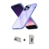 MARSİLYAN™- iPhone 13 Pro Max Kılıf Nova Işık Serisi - Siyah Bilvis 3D Cam Ekran Koruyucu + Rainbow Kamera Lens Koruma Cam - REGD