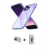 MARSİLYAN™- iPhone 13 Pro Max Kılıf Nova Işık Serisi - Siyah Bilvis 3D Cam Ekran Koruyucu + Rainbow Kamera Lens Koruma Cam - MI