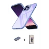 MARSİLYAN™- iPhone 13 Pro Max Kılıf Nova Işık Serisi - Siyah Bilvis 3D Cam Ekran Koruyucu + Renkli Kamera Lens Koruma Cam - MI