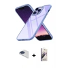 MARSİLYAN™- iPhone 13 Pro Max Kılıf Nova Işık Serisi - Siyah Bilvis 3D Mat Cam Ekran Koruyucu + Pers Alüminyum Kamera Lens - LT
