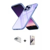MARSİLYAN™- iPhone 13 Pro Max Kılıf Nova Işık Serisi - Siyah Bilvis 3D Mat Cam Ekran Koruyucu + Pers Alüminyum Kamera Lens - SABE