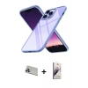 MARSİLYAN™- iPhone 13 Pro Max Kılıf Nova Işık Serisi - Siyah Bilvis 3D Mat Cam Ekran Koruyucu + Rainbow Kamera Lens Koruma Cam - MR