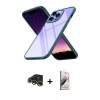 MARSİLYAN™- iPhone 13 Pro Max Kılıf Nova Işık Serisi - Siyah Bilvis 3D Mat Cam Ekran Koruyucu + Raze Metal Kamera Lens - GD