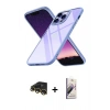 MARSİLYAN™- iPhone 13 Pro Max Kılıf Nova Işık Serisi - Siyah Bilvis 3D Mat Cam Ekran Koruyucu + Raze Metal Kamera Lens - GD