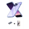 MARSİLYAN™- iPhone 13 Pro Max Kılıf Nova Işık Serisi - Siyah Bilvis 3D Mat Cam Ekran Koruyucu + Renkli Kamera Lens Koruma Cam - SI