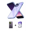 MARSİLYAN™- iPhone 13 Pro Max Kılıf Nova Işık Serisi - Siyah Bilvis 5in1 3D Magic Cam Ekran Koruyucu + Neon Fosforlu Kamera Lens - YL