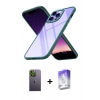 MARSİLYAN™- iPhone 13 Pro Max Kılıf Nova Işık Serisi - Siyah Bilvis 5in1 3D Magic Cam Ekran Koruyucu + Neon Fosforlu Kamera Lens - YL