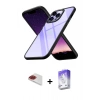 MARSİLYAN™- iPhone 13 Pro Max Kılıf Nova Işık Serisi - Siyah Bilvis 5in1 3D Magic Cam Ekran Koruyucu + Pers Alüminyum Kamera Lens - KI