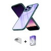 MARSİLYAN™- iPhone 13 Pro Max Kılıf Nova Işık Serisi - Siyah Bilvis 5in1 3D Magic Cam Ekran Koruyucu + Pers Alüminyum Kamera Lens - SABE