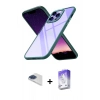 MARSİLYAN™- iPhone 13 Pro Max Kılıf Nova Işık Serisi - Siyah Bilvis 5in1 3D Magic Cam Ekran Koruyucu + Pers Alüminyum Kamera Lens - LT