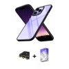 MARSİLYAN™- iPhone 13 Pro Max Kılıf Nova Işık Serisi - Siyah Bilvis 5in1 3D Magic Cam Ekran Koruyucu + Raze Metal Kamera Lens - GD