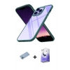 MARSİLYAN™- iPhone 13 Pro Max Kılıf Nova Işık Serisi - Siyah Bilvis 5in1 5D Magic Hayalet Cam Ekran Koruyucu + Shine Kamera Lens Koruma Cam - MI
