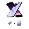 MARSİLYAN™- iPhone 13 Pro Max Kılıf Nova Işık Serisi - Siyah Bilvis 5in1 5D Magic Hayalet Cam Ekran Koruyucu + Shine Kamera Lens Koruma Cam - GI