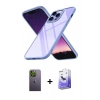 MARSİLYAN™- iPhone 13 Pro Max Kılıf Nova Işık Serisi - Siyah Bilvis 5in1 5D Magic Hayalet Cam Ekran Koruyucu + Neon Fosforlu Kamera Lens - YL