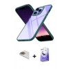MARSİLYAN™- iPhone 13 Pro Max Kılıf Nova Işık Serisi - Siyah Bilvis 5in1 5D Magic Hayalet Cam Ekran Koruyucu + Pers Alüminyum Kamera Lens - GD