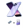MARSİLYAN™- iPhone 13 Pro Max Kılıf Nova Işık Serisi - Siyah Bilvis 5in1 5D Magic Hayalet Cam Ekran Koruyucu + Shine Kamera Lens Koruma Cam - PE