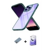 MARSİLYAN™- iPhone 13 Pro Max Kılıf Nova Işık Serisi - Siyah Bilvis 5in1 5D Magic Hayalet Cam Ekran Koruyucu + Shine Kamera Lens Koruma Cam - GI