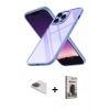 MARSİLYAN™- iPhone 13 Pro Max Kılıf Nova Işık Serisi - Siyah Bilvis Hayalet Cam Ekran Koruyucu + Gökkuşağı Pers Alüminyum Kamera Lens