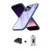 MARSİLYAN™- iPhone 13 Pro Max Kılıf Nova Işık Serisi - Siyah Bilvis Hayalet Cam Ekran Koruyucu + Gold Raze Metal Kamera Lens