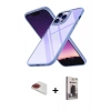 MARSİLYAN™- iPhone 13 Pro Max Kılıf Nova Işık Serisi - Siyah Bilvis Hayalet Cam Ekran Koruyucu + Kırmızı Pers Alüminyum Kamera Lens