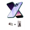 MARSİLYAN™- iPhone 13 Pro Max Kılıf Nova Işık Serisi - Siyah Bilvis Hayalet Cam Ekran Koruyucu + Rainbow Kamera Lens Koruma Cam - KI