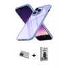 MARSİLYAN™- iPhone 13 Pro Max Kılıf Nova Işık Serisi - Siyah Bilvis Hayalet Cam Ekran Koruyucu + Rainbow Kamera Lens Koruma Cam - KI