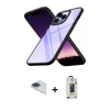 MARSİLYAN™- iPhone 13 Pro Max Kılıf Nova Işık Serisi - Siyah Bilvis Hayalet Cam Ekran Koruyucu + Pers Alüminyum Kamera Lens - LT
