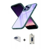 MARSİLYAN™- iPhone 13 Pro Max Kılıf Nova Işık Serisi - Siyah Bilvis Hayalet Cam Ekran Koruyucu + Pers Alüminyum Kamera Lens - LT
