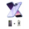 MARSİLYAN™- iPhone 13 Pro Max Kılıf Nova Işık Serisi - Siyah Bilvis Hayalet Cam Ekran Koruyucu + Neon Fosforlu Kamera Lens - YL