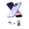 MARSİLYAN™- iPhone 13 Pro Max Kılıf Nova Işık Serisi - Siyah Bilvis Hayalet Cam Ekran Koruyucu + Pers Alüminyum Kamera Lens - LT