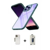 MARSİLYAN™- iPhone 13 Pro Max Kılıf Nova Işık Serisi - Siyah Bilvis Hayalet Cam Ekran Koruyucu + Shine Kamera Lens - GD