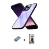 MARSİLYAN™- iPhone 13 Pro Max Kılıf Nova Işık Serisi - Siyah Bilvis Hayalet Cam Ekran Koruyucu + Shine Kamera Lens Koruma Cam - GI