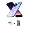 MARSİLYAN™- iPhone 13 Pro Max Kılıf Nova Işık Serisi - Siyah Bilvis Hayalet Cam Ekran Koruyucu + Pers Alüminyum Kamera Lens - SABE