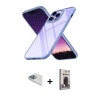 MARSİLYAN™- iPhone 13 Pro Max Kılıf Nova Işık Serisi - Siyah Bilvis Hayalet Cam Ekran Koruyucu + Pers Alüminyum Kamera Lens - SABE