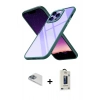 MARSİLYAN™- iPhone 13 Pro Max Kılıf Nova Işık Serisi - Siyah Bilvis Hayalet Cam Ekran Koruyucu + Pers Alüminyum Kamera Lens - SABE