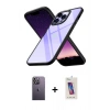 MARSİLYAN™- iPhone 13 Pro Max Kılıf Nova Işık Serisi - Siyah Joko 5D Cam + Beyaz Neon Fosforlu Kamera Lens