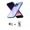 MARSİLYAN™- iPhone 13 Pro Max Kılıf Nova Işık Serisi - Siyah Joko 5D Cam + Rainbow Kamera Lens Koruma Cam - KI