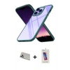 MARSİLYAN™- iPhone 13 Pro Max Kılıf Nova Işık Serisi - Siyah Joko 5D Cam + Rainbow Kamera Lens Koruma Cam - BZ