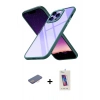 MARSİLYAN™- iPhone 13 Pro Max Kılıf Nova Işık Serisi - Siyah Joko 5D Cam + Renkli Kamera Lens Koruma Cam - PE