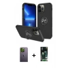 MARSİLYAN™- iPhone 13 Pro Max Kılıf Odak Form Prime - Şeffaf 360 Full Body Arka Koruyucu + Neon Fosforlu Kamera Lens - YL