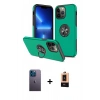 MARSİLYAN™- iPhone 13 Pro Max Kılıf Odak Form Prime - Şeffaf Maxco Cam Ekran Koruyucu + Neon Fosforlu Kamera Lens - MI
