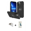 MARSİLYAN™- iPhone 13 Pro Max Kılıf Odak Form Prime - Şeffaf Pasifik Cam Ekran Koruyucu + Pers Alüminyum Kamera Lens - GD