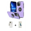MARSİLYAN™- iPhone 13 Pro Max Kılıf Odak Form Prime - Şeffaf Pasifik Cam Ekran Koruyucu + Shine Kamera Lens - GD