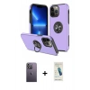 MARSİLYAN™- iPhone 13 Pro Max Kılıf Odak Form Prime - Şeffaf Pasifik Cam Ekran Koruyucu + Neon Fosforlu Kamera Lens - BZ