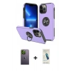 MARSİLYAN™- iPhone 13 Pro Max Kılıf Odak Form Prime - Şeffaf Pasifik Cam Ekran Koruyucu + Neon Fosforlu Kamera Lens - YL