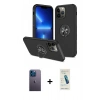 MARSİLYAN™- iPhone 13 Pro Max Kılıf Odak Form Prime - Şeffaf Pasifik Cam Ekran Koruyucu + Neon Fosforlu Kamera Lens - MI
