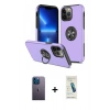 MARSİLYAN™- iPhone 13 Pro Max Kılıf Odak Form Prime - Şeffaf Pasifik Cam Ekran Koruyucu + Neon Fosforlu Kamera Lens - MI