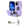 MARSİLYAN™- iPhone 13 Pro Max Kılıf Odak Form Prime - Şeffaf Pasifik Cam Ekran Koruyucu + Rainbow Kamera Lens Koruma Cam - KI