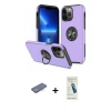 MARSİLYAN™- iPhone 13 Pro Max Kılıf Odak Form Prime - Şeffaf Pasifik Cam Ekran Koruyucu + Renkli Kamera Lens Koruma Cam - MI