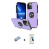 MARSİLYAN™- iPhone 13 Pro Max Kılıf Odak Form Prime - Şeffaf Pasifik Cam Ekran Koruyucu + Shine Kamera Lens Koruma Cam - MI